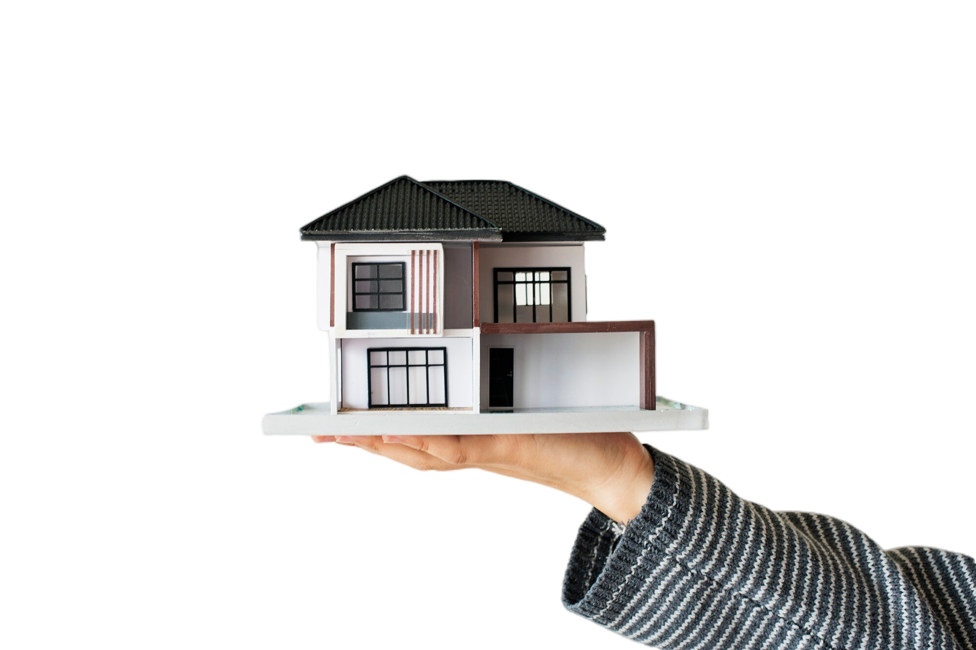 hand-presenting-model-house-home-loan-campaign